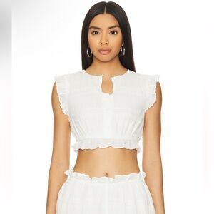 NWT LOBA Martina Cropped Top in White